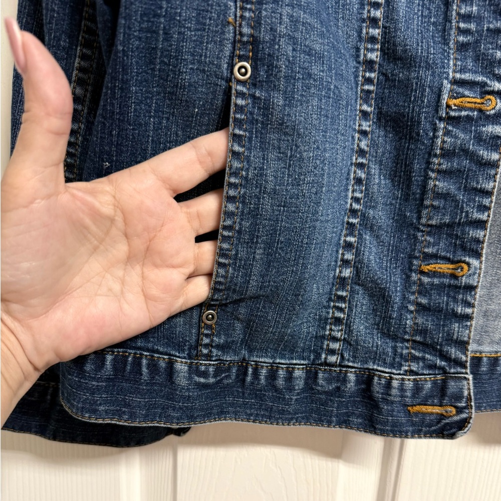 Chico's Dark Blue Denim Jacket - Picture 3 of 4